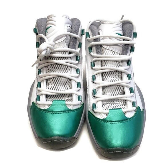 Reebok Size 8 Question Mid Gridiron Philadelphia Eagles Shoes White Green FZ3993 main image 5